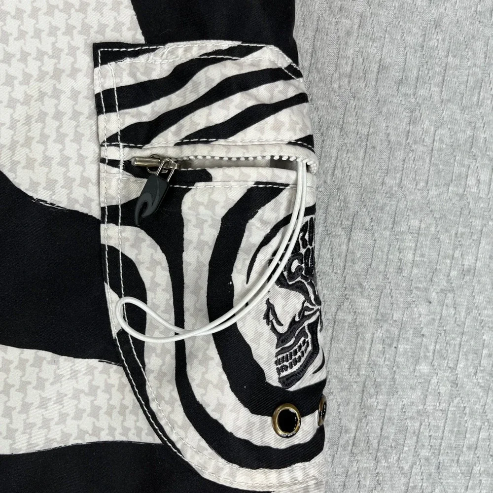 Vintage Rip Curl Boardshorts Men 38 Fits 36 Taylor Knox Skull Zebra Houndstooth